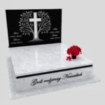 Nagrobek podwójny z grawerowanym drzewem i rzeźbą krzyża CK 104 zdjęcie 35