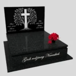 Nagrobek podwójny z grawerowanym drzewem i rzeźbą krzyża CK 104 zdjęcie 36