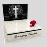 Nagrobek podwójny z grawerowanym drzewem i rzeźbą krzyża CK 104 zdjęcie 37