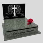 Nagrobek podwójny z grawerowanym drzewem i rzeźbą krzyża CK 104 zdjęcie 38