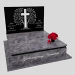 Nagrobek podwójny z grawerowanym drzewem i rzeźbą krzyża CK 104 zdjęcie 39