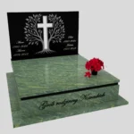 Nagrobek podwójny z grawerowanym drzewem i rzeźbą krzyża CK 104 zdjęcie 40