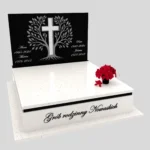 Nagrobek podwójny z grawerowanym drzewem i rzeźbą krzyża CK 104 zdjęcie 43