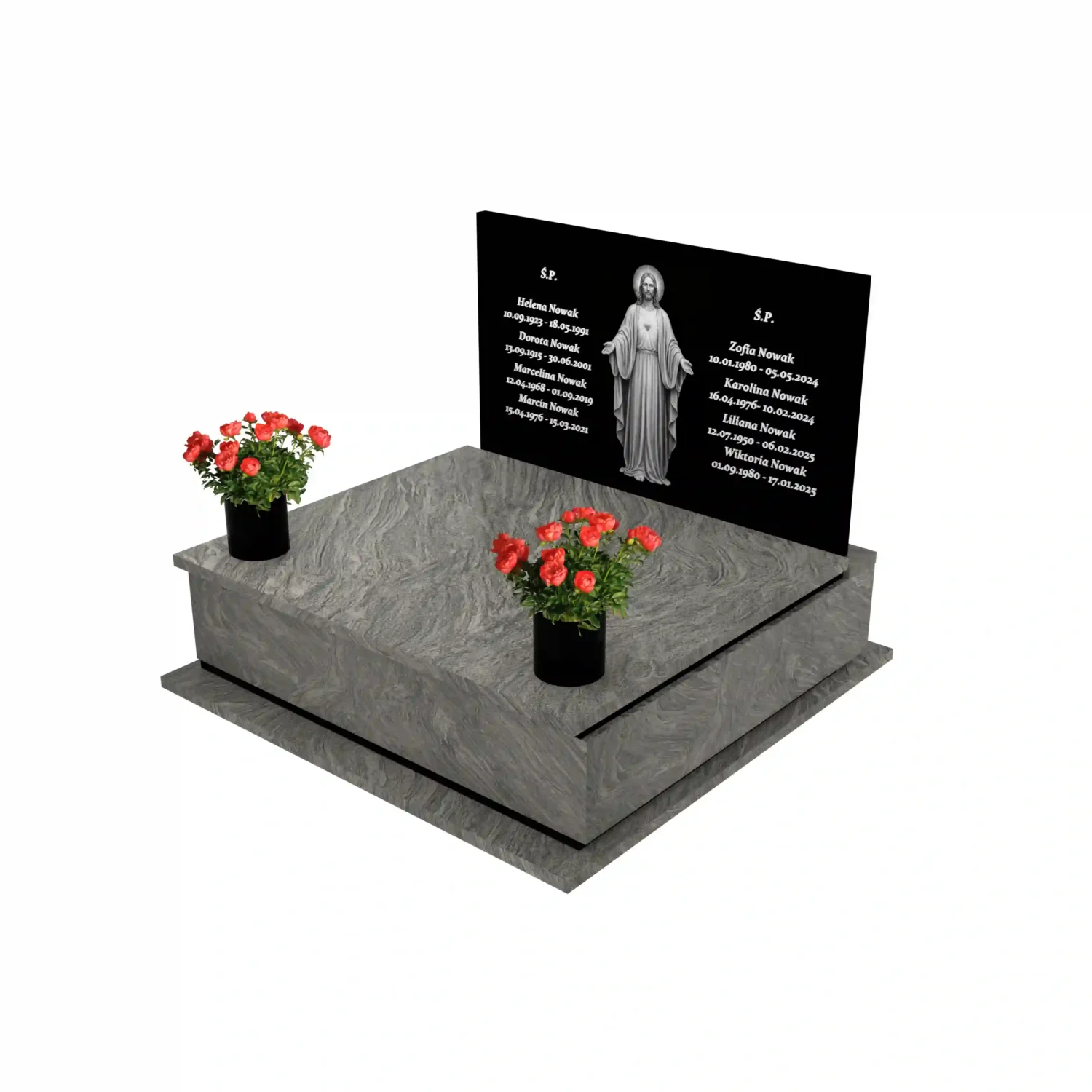 Nagrobek podwójny z grawerem Jezusa CK 111+360 – photo №1