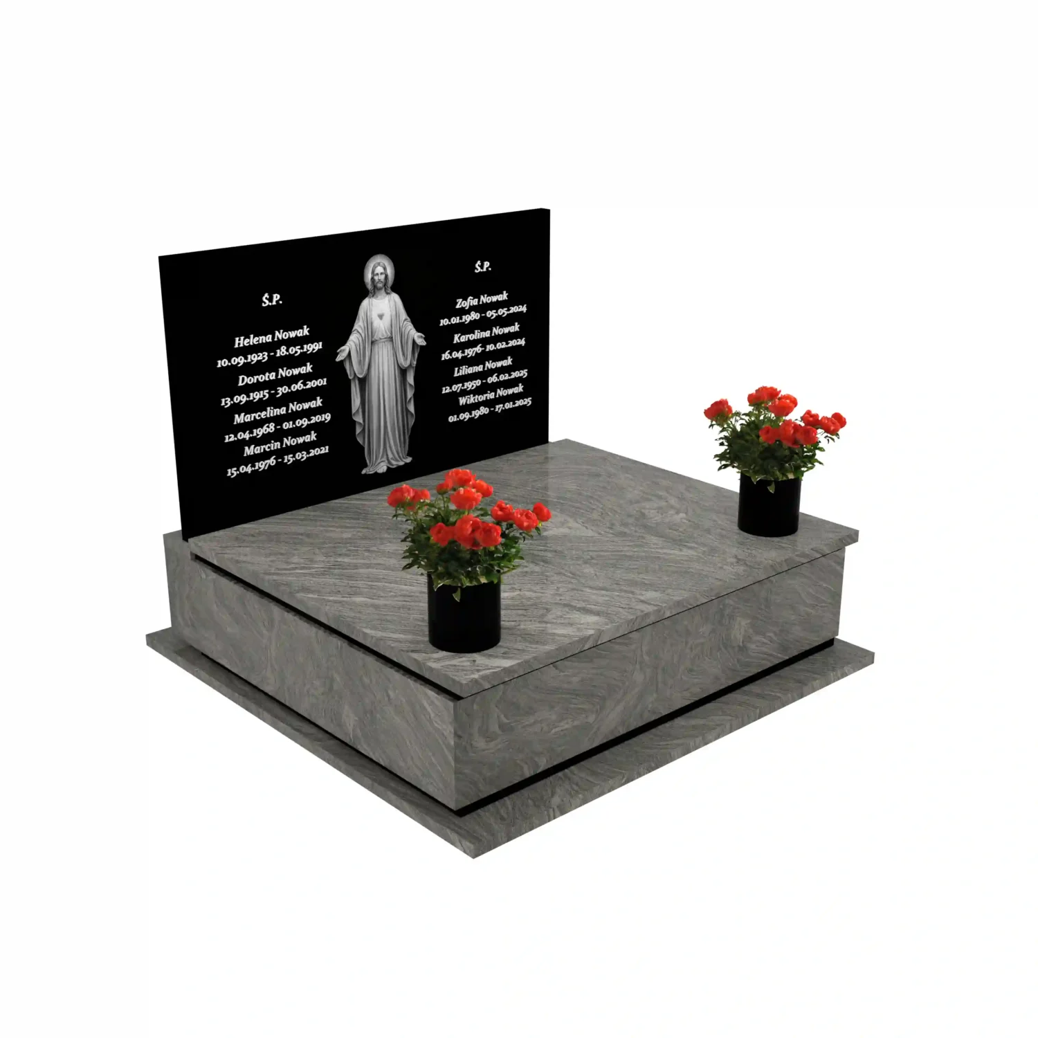 Nagrobek podwójny z grawerem Jezusa CK 111+360 – photo №11