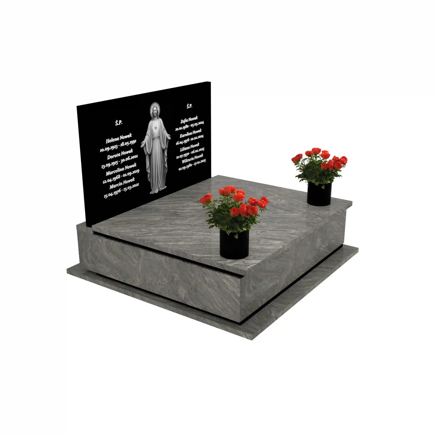 Nagrobek podwójny z grawerem Jezusa CK 111+360 – photo №10