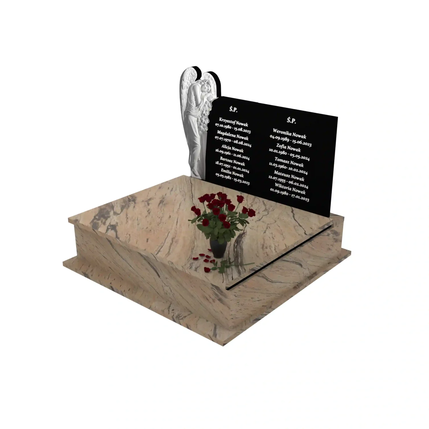 Nagrobek podwójny z aniołem CK 112+360 – photo №1