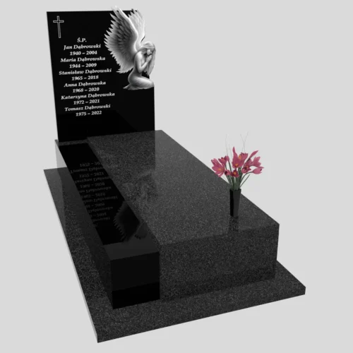 Nagrobki Warszawa nagrobki pojedyncze z grawerem anioła z granitu CK 175
