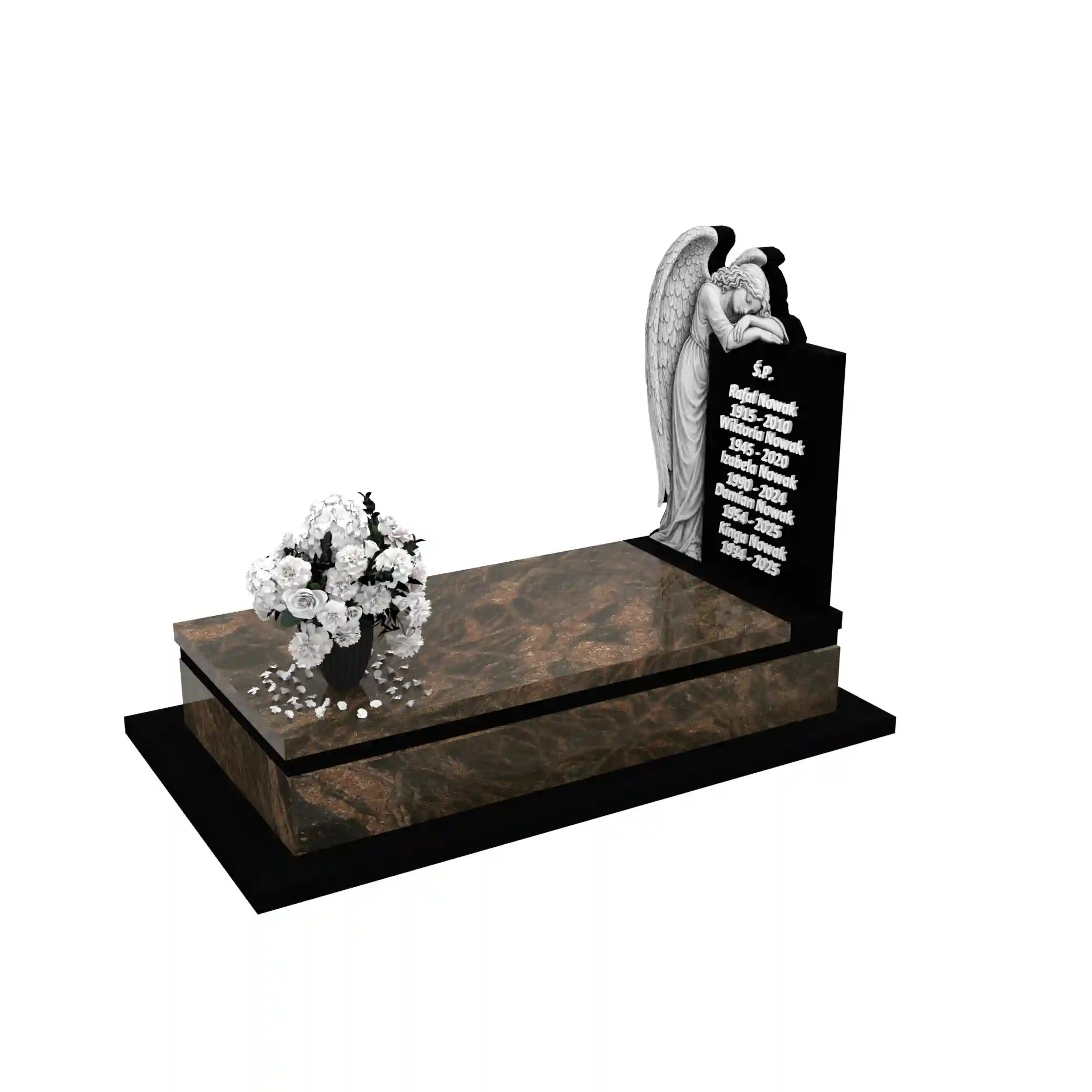 Nagrobek pojedynczy z rzeźbą anioła CK 170+360 – photo №2
