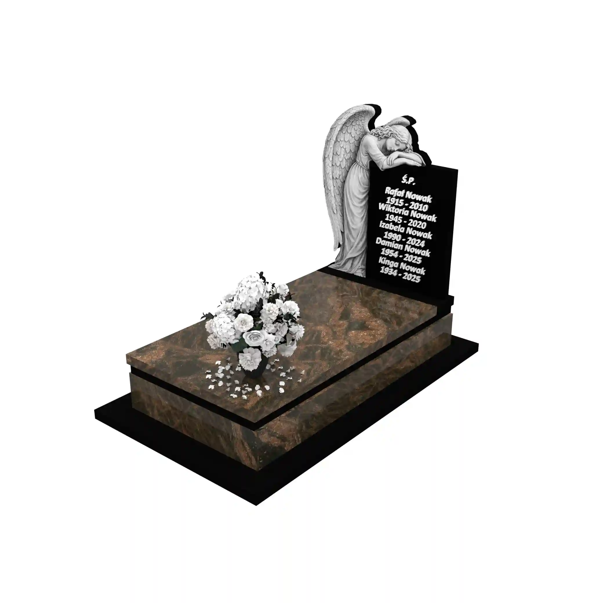 Nagrobek pojedynczy z rzeźbą anioła CK 170+360 – photo №1