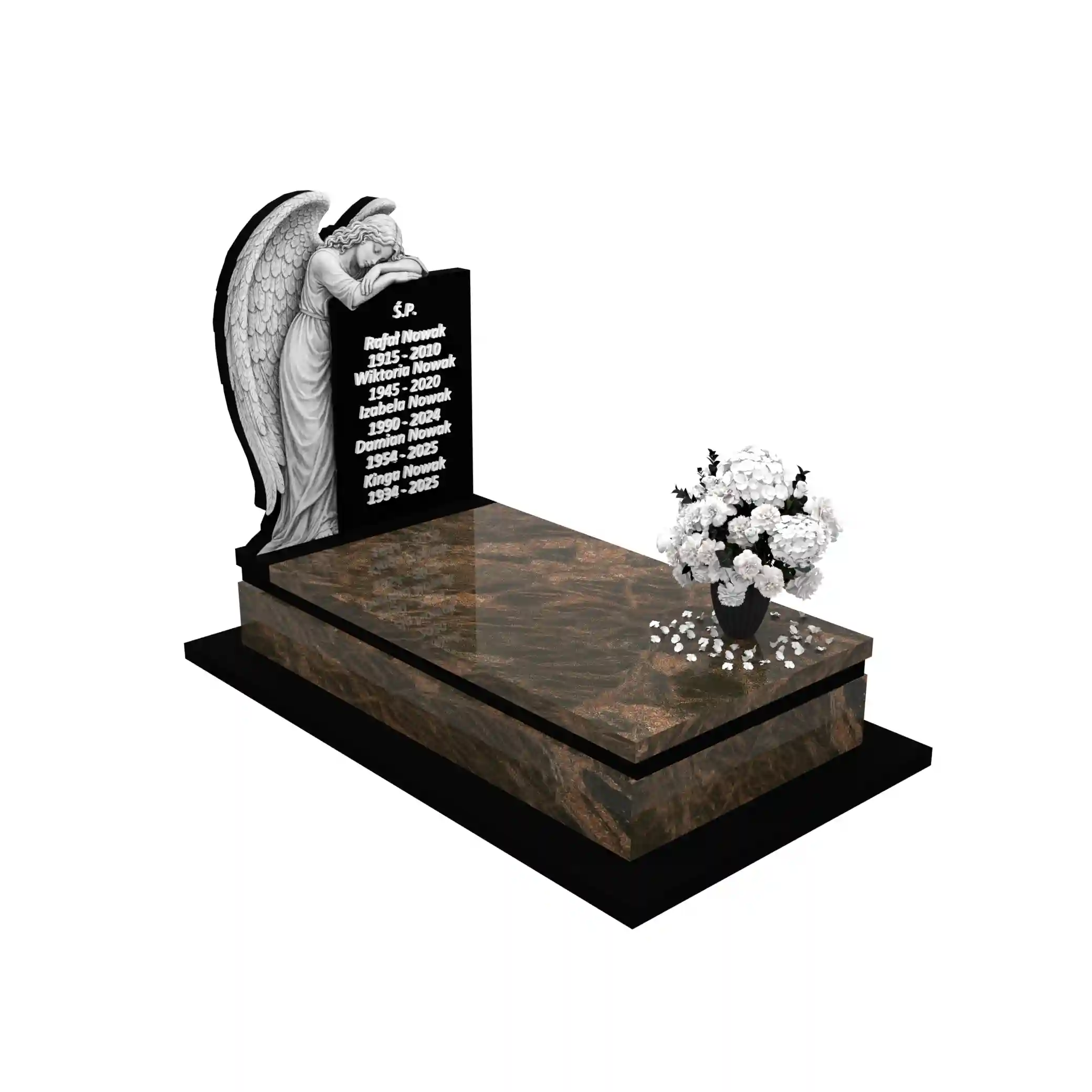 Nagrobek pojedynczy z rzeźbą anioła CK 170+360 – photo №11