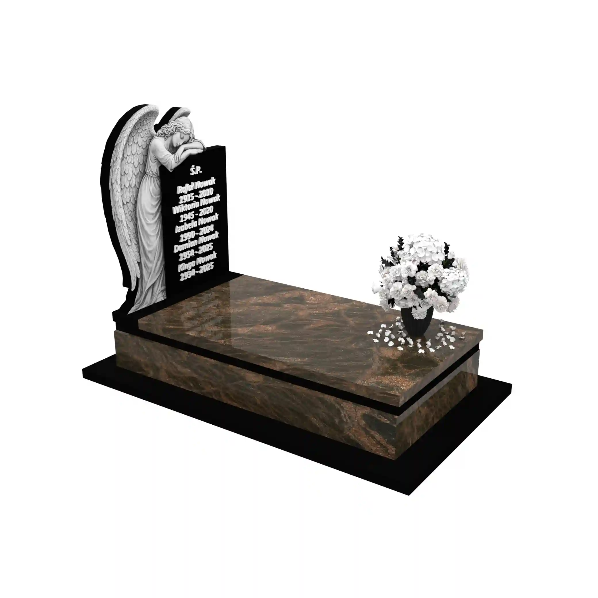 Nagrobek pojedynczy z rzeźbą anioła CK 170+360 – photo №10