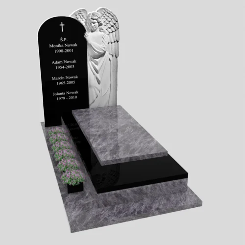 Nagrobki Warszawa-Nagrobek pojedyncze z rzeźba anioła CK 157 wzór 22
