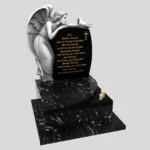 Nagrobek urnowy z delikatnym grawerem anioła z granitu U 109 zdjęcie 32