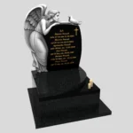 Nagrobek urnowy z delikatnym grawerem anioła z granitu U 109 zdjęcie 35