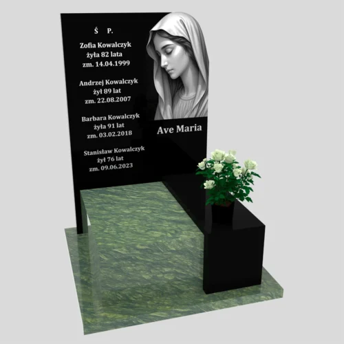 Nagrobki Warszawa-Nagrobek urnowy U z grawerem Matki Boskiej 110 wzór 22