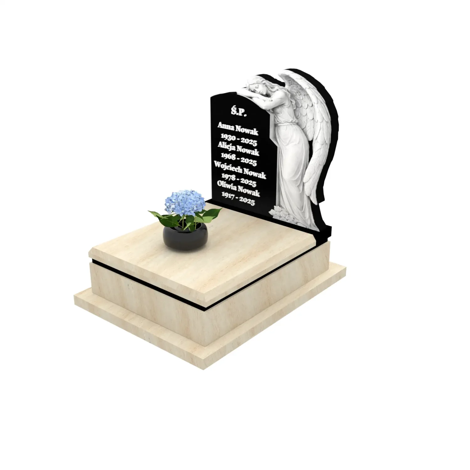 Nagrobek urnowy z rzeźbą anioła U 115+360 – photo №1