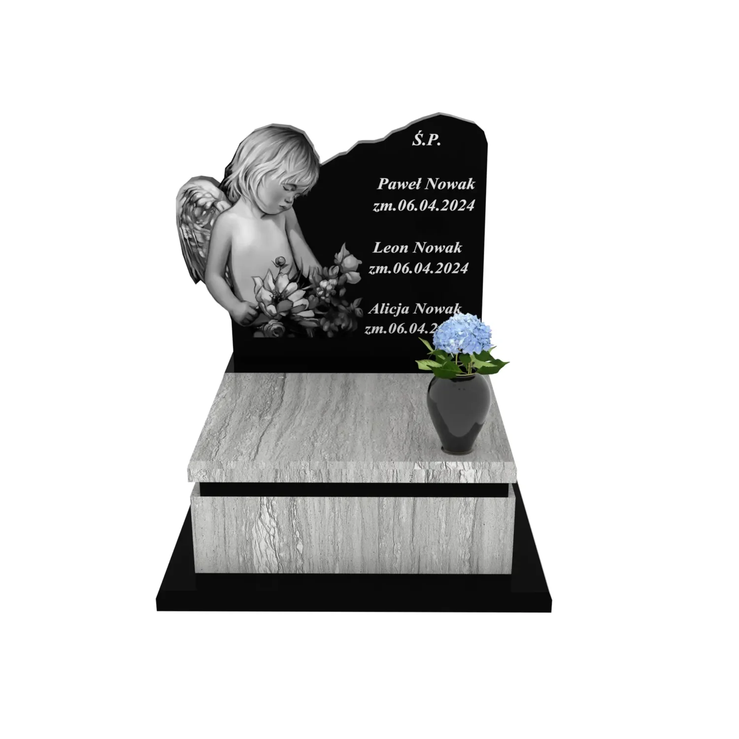Nagrobek dla dziecka z grawerem anioła D 73+360 – photo №12