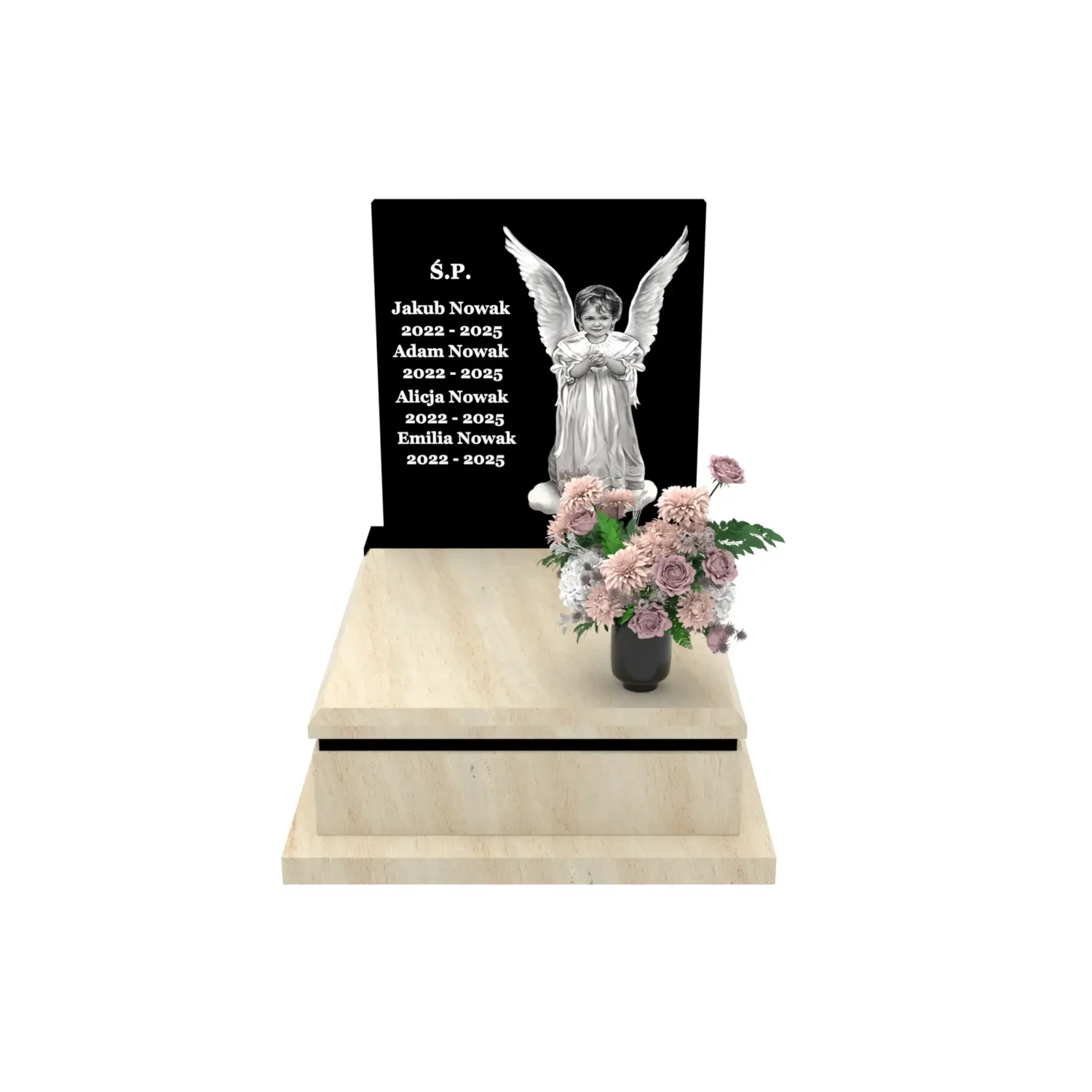 Nagrobek dla dziecka z grawerem anioła D 74+360 – photo №12