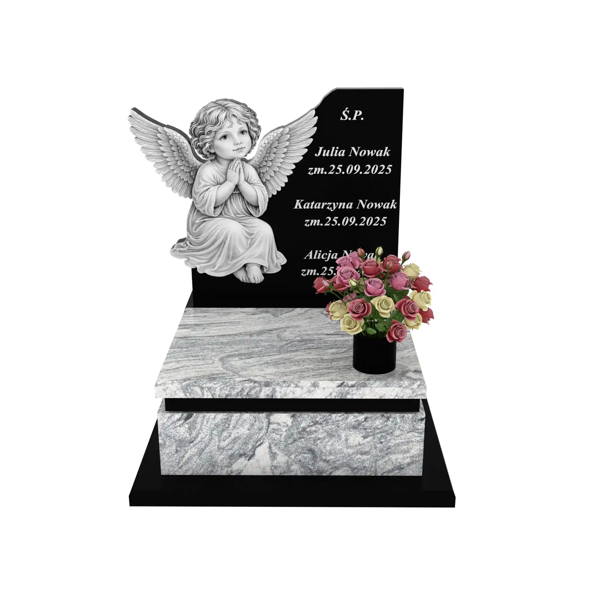Nagrobek dla dziecka z grawerem anioła D 75+360 – photo №12