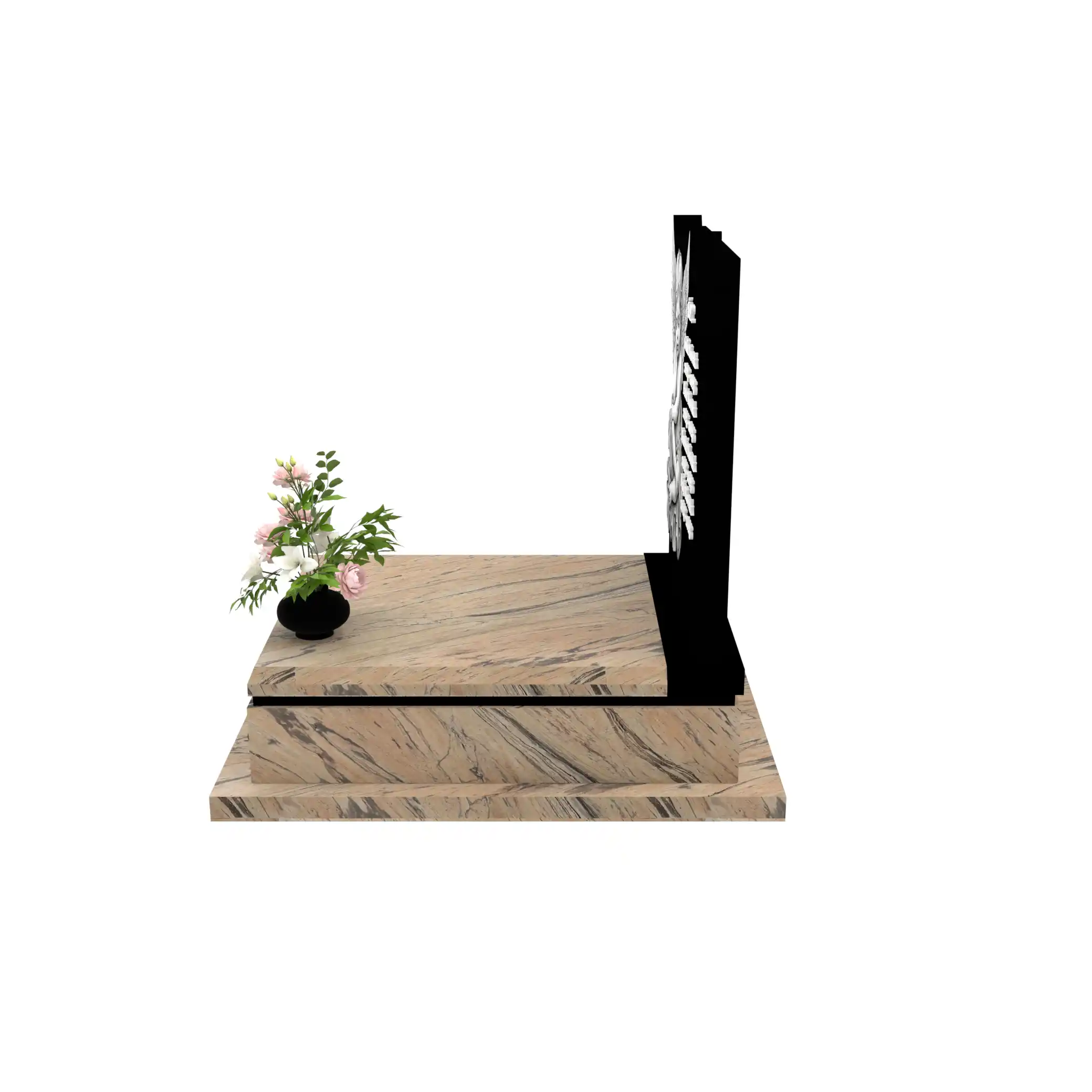 Nagrobek dla dziecka z subtelnym grawerem anioła z granitu D 71+360 – photo №3