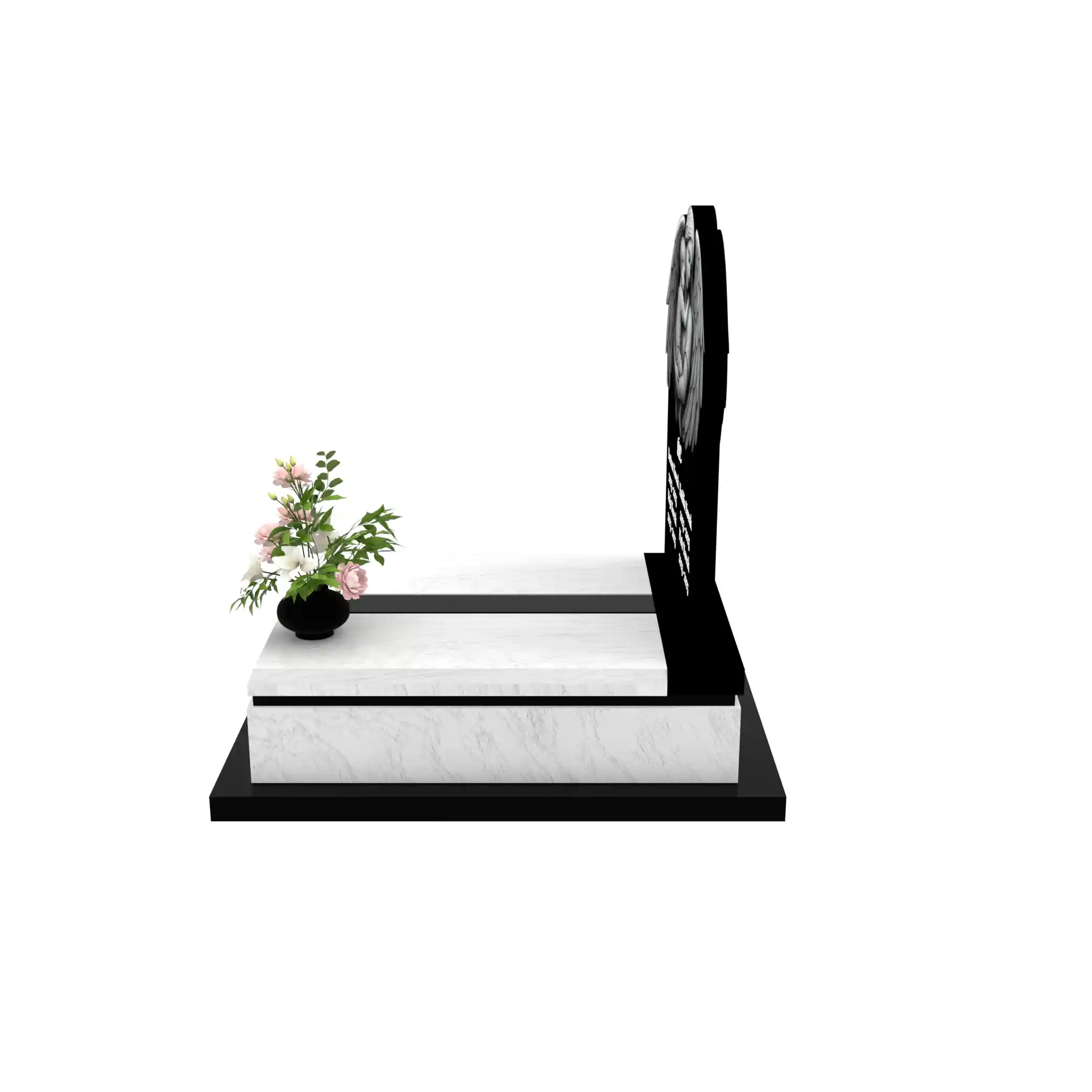 Nagrobek dla dziecka z grawerem anioła, wykonany z sercem i szacunkiem z granitu D 65+360 – photo №3