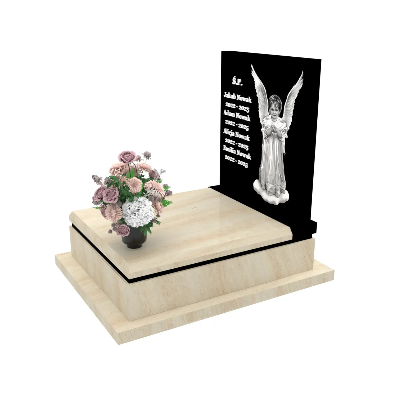 Nagrobek dla dziecka z grawerem anioła D 74+360 – photo №2