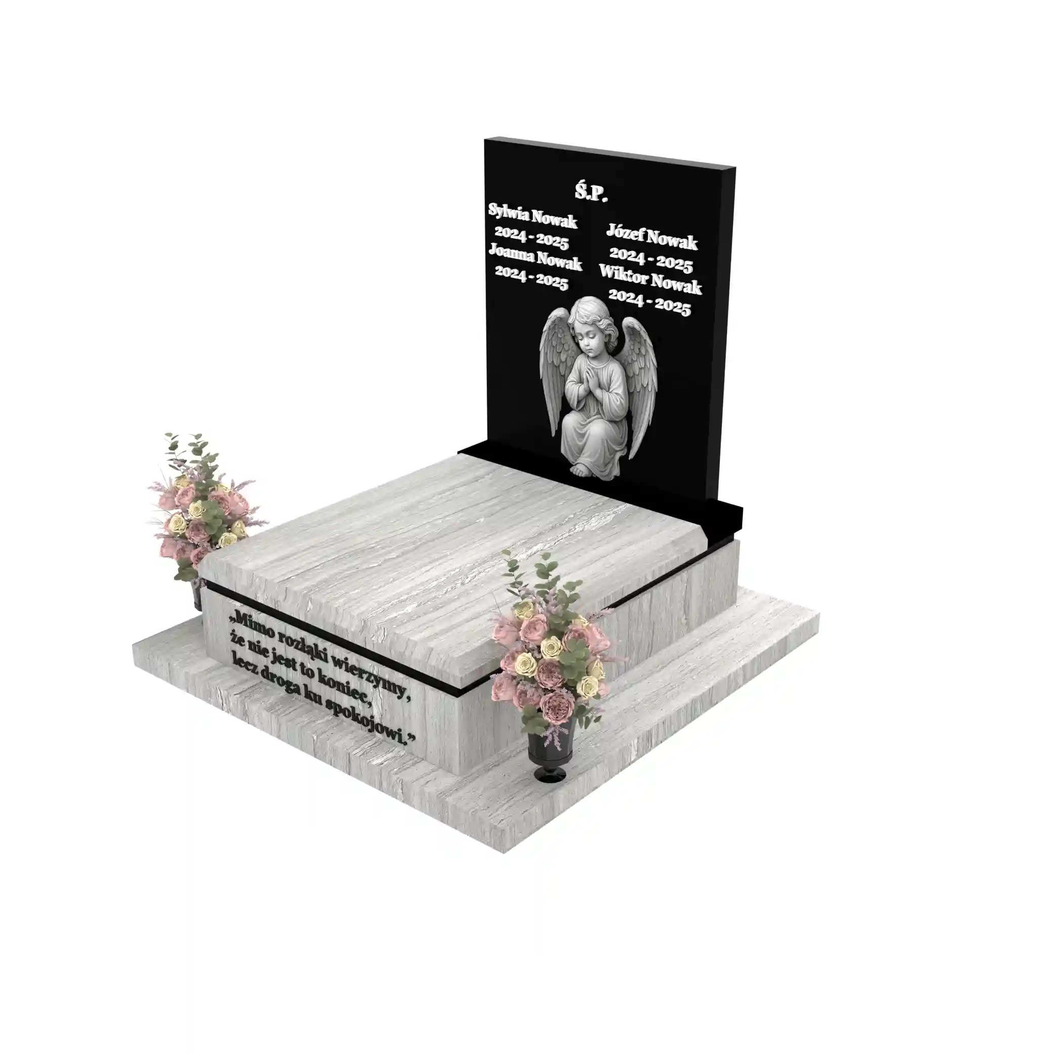Nagrobek dla dziecka z grawerem anioła D 68+360 – photo №1