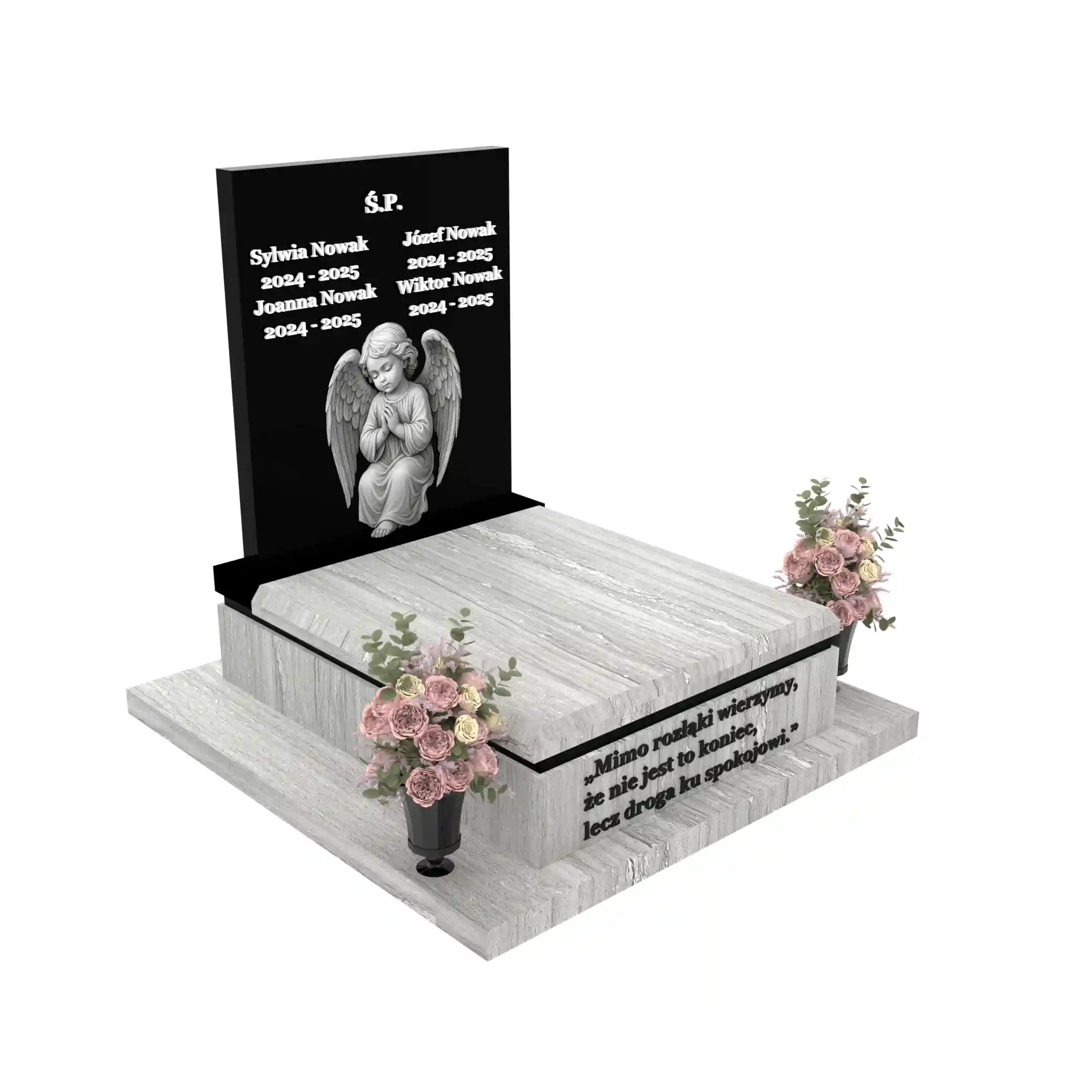 Nagrobek dla dziecka z grawerem anioła D 68+360 – photo №11