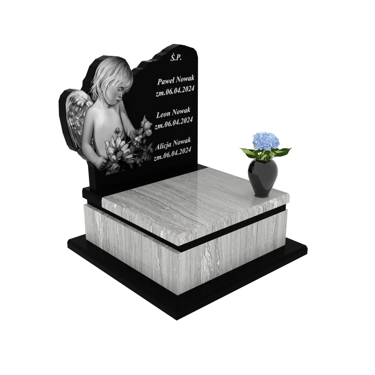 Nagrobek dla dziecka z grawerem anioła D 73+360 – photo №11