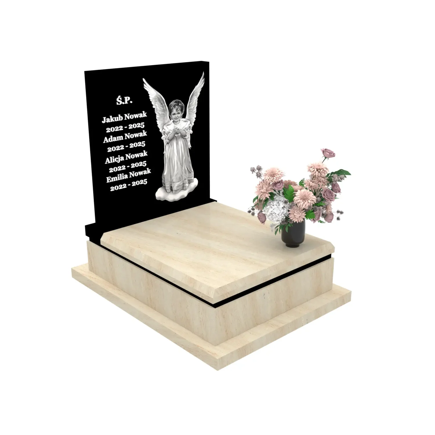 Nagrobek dla dziecka z grawerem anioła D 74+360 – photo №11