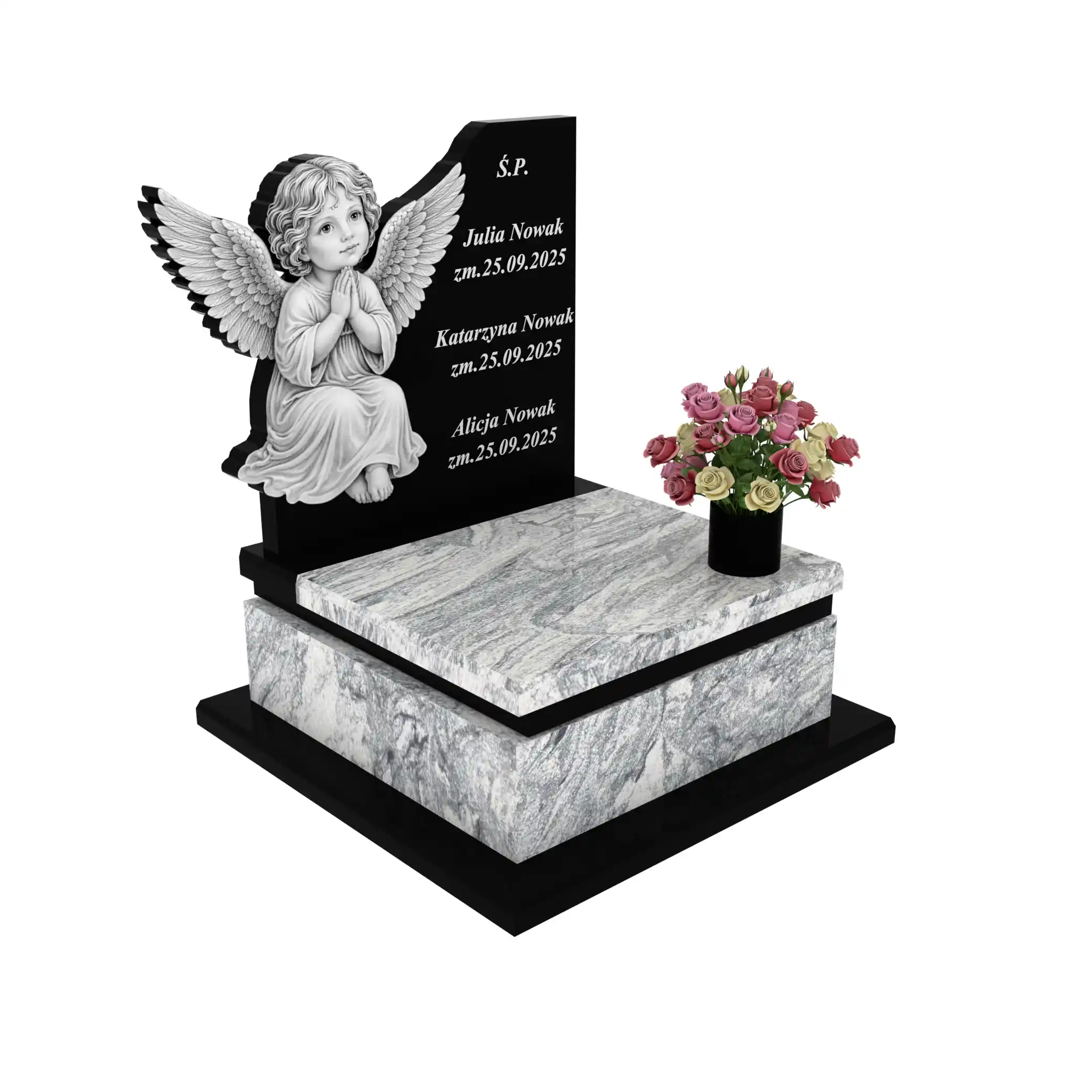 Nagrobek dla dziecka z grawerem anioła D 75+360 – photo №11