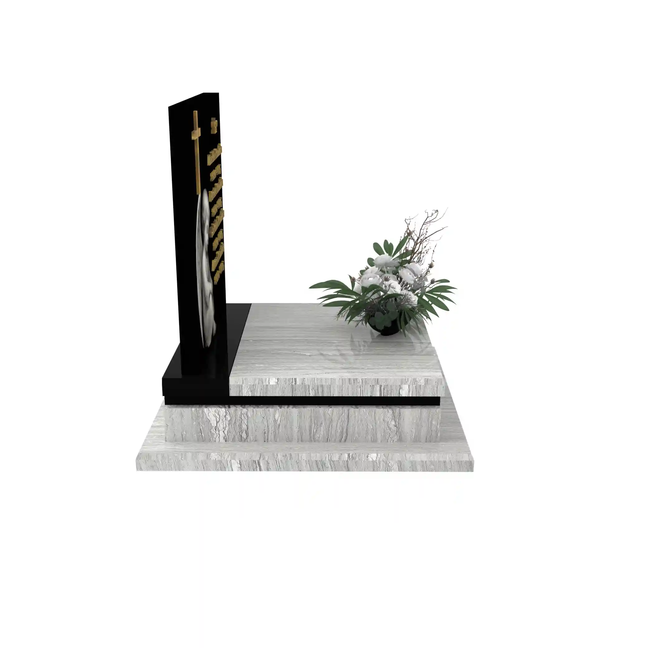 Nagrobek dla dziecka z grawerem anioła — cichy symbol opieki i pamięci z granitu D 66+360 – photo №9