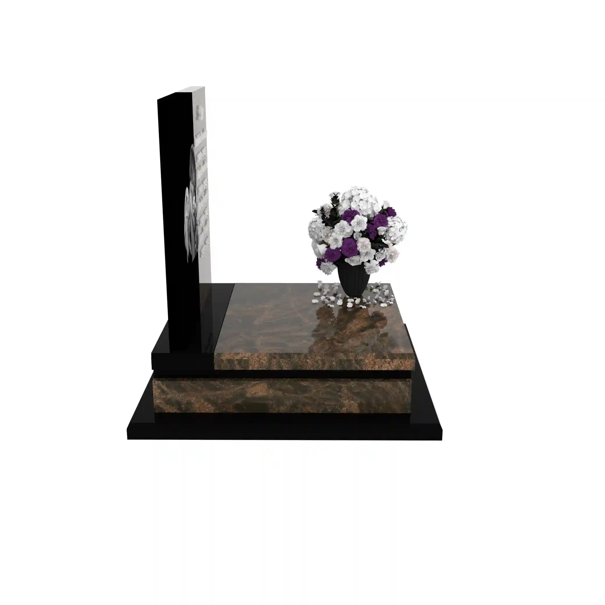 Nagrobek dla dziecka z grawerem anioła – symbol pamięci i miłości z granitu D 70+360 – photo №9