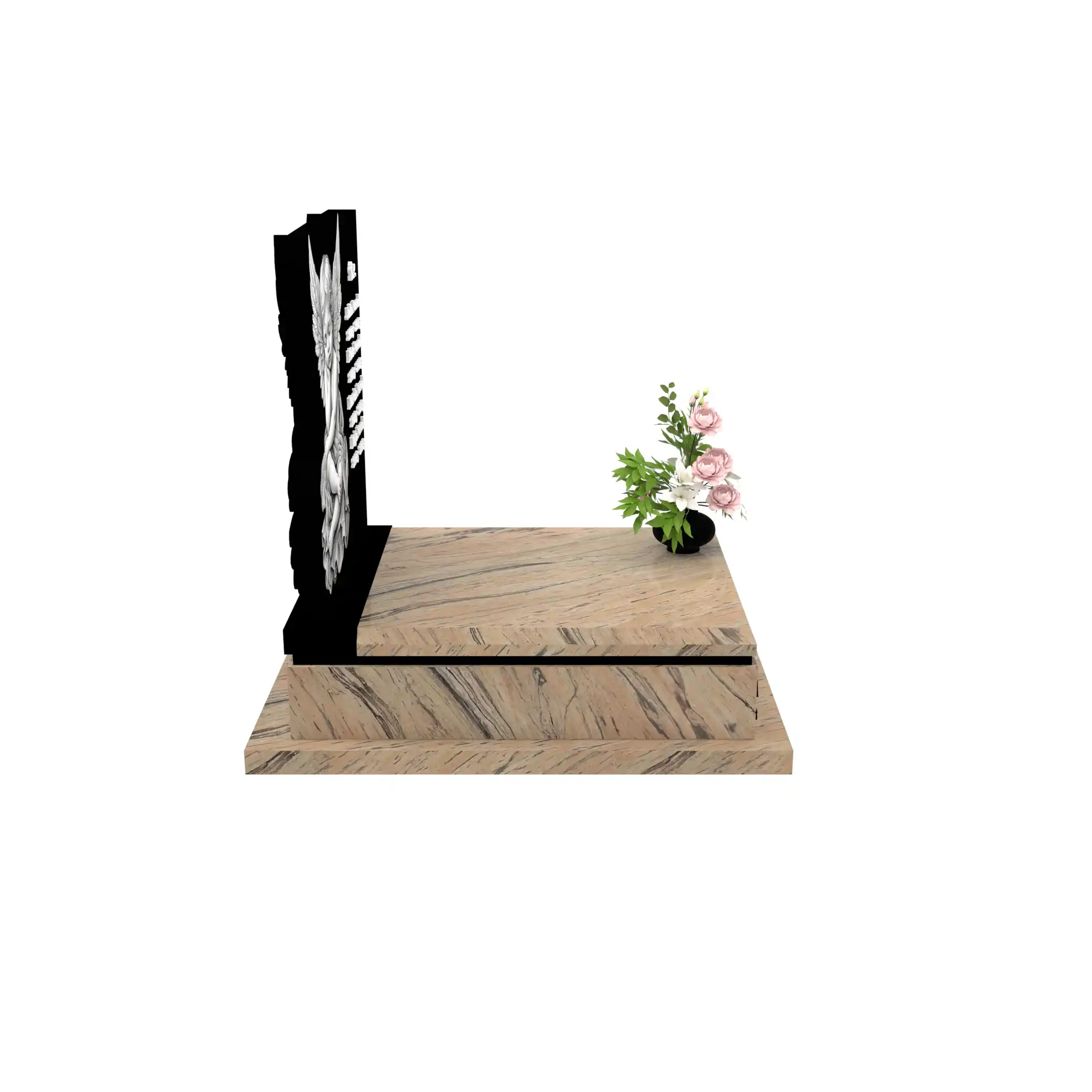 Nagrobek dla dziecka z subtelnym grawerem anioła z granitu D 71+360 – photo №9