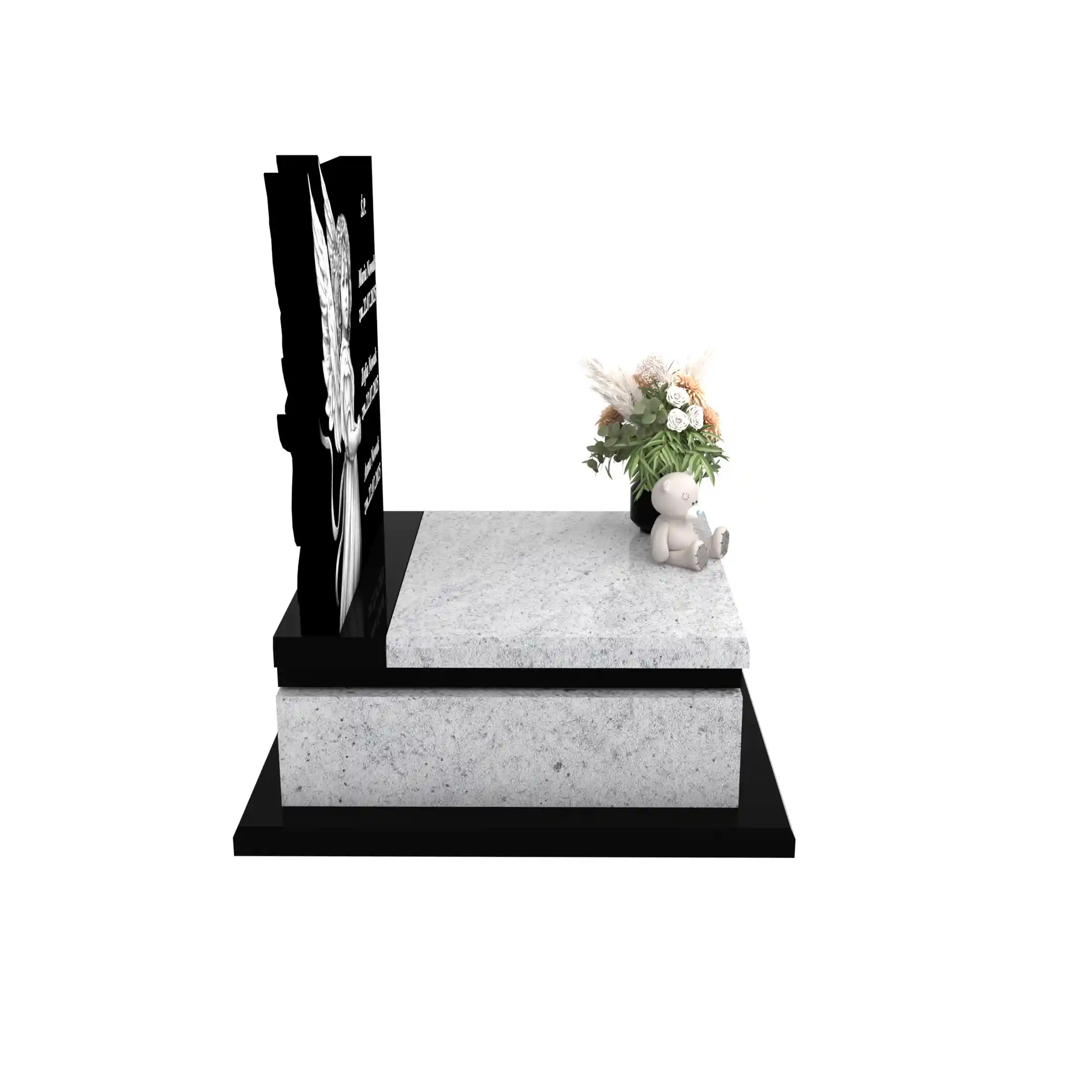 Nagrobek dla dziecka z grawerem anioła z granitu D 72+360 – photo №9