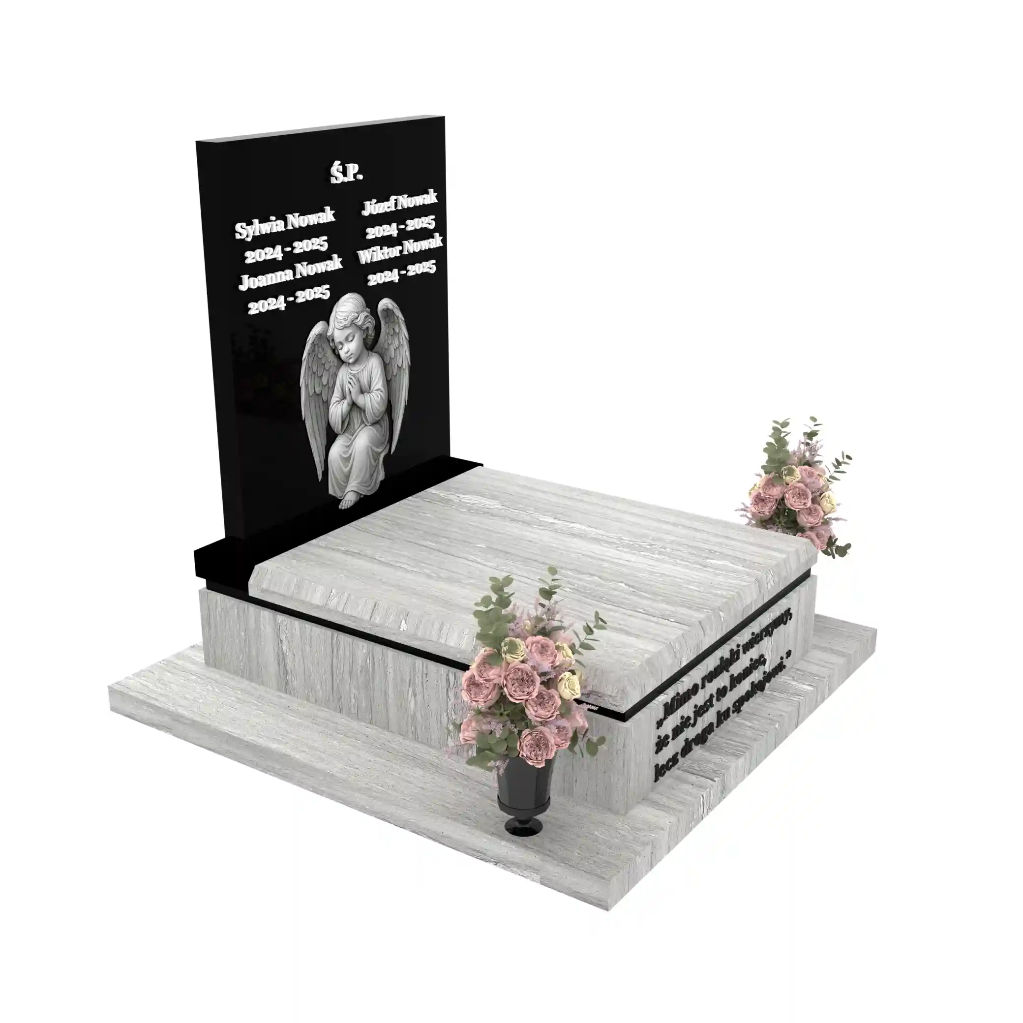 Nagrobek dla dziecka z grawerem anioła D 68+360 – photo №10