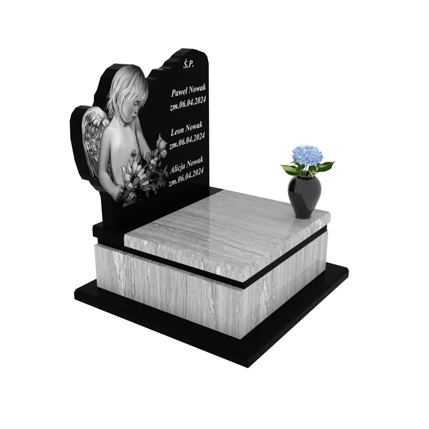 Nagrobek dla dziecka z grawerem anioła D 73+360 – photo №10