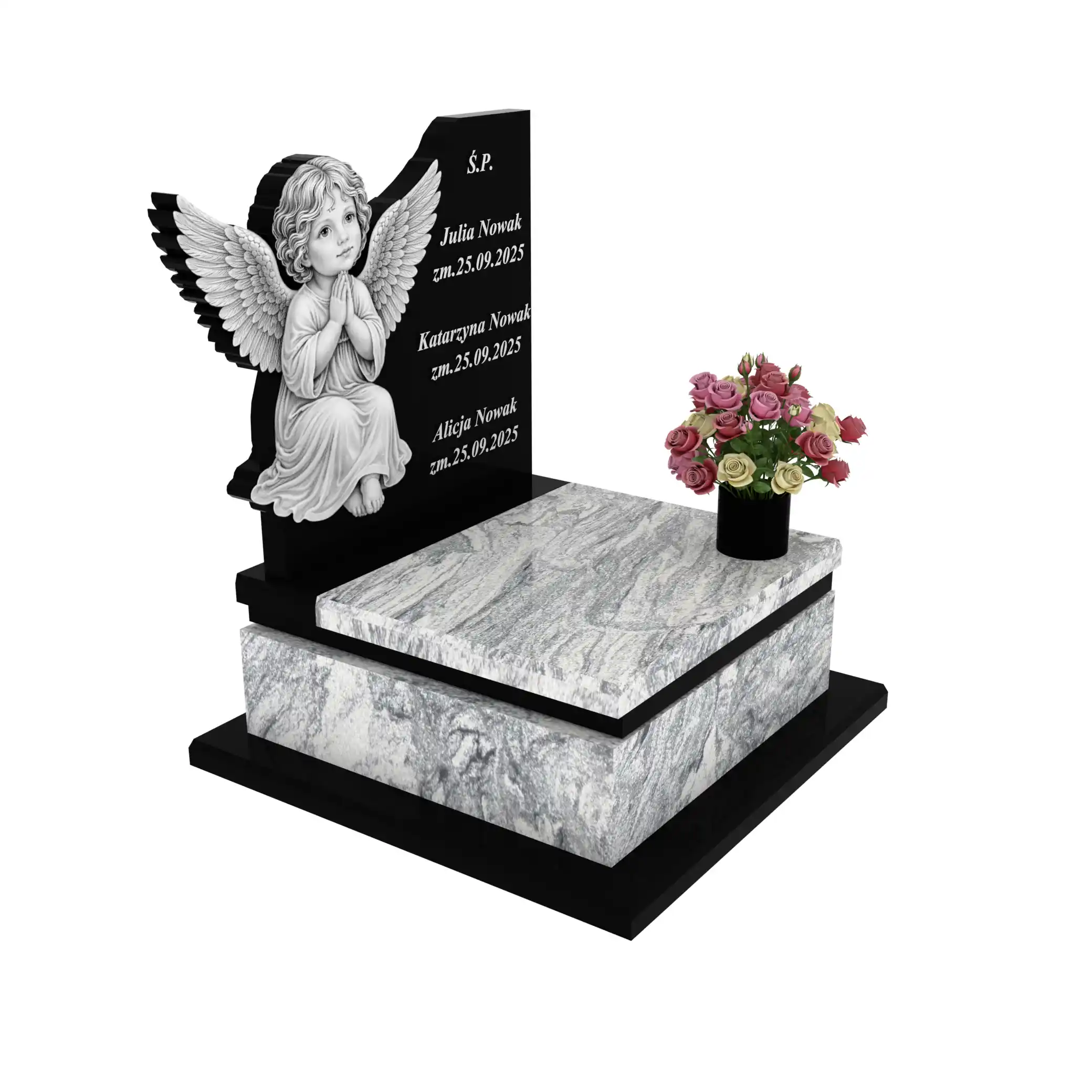 Nagrobek dla dziecka z grawerem anioła D 75+360 – photo №10