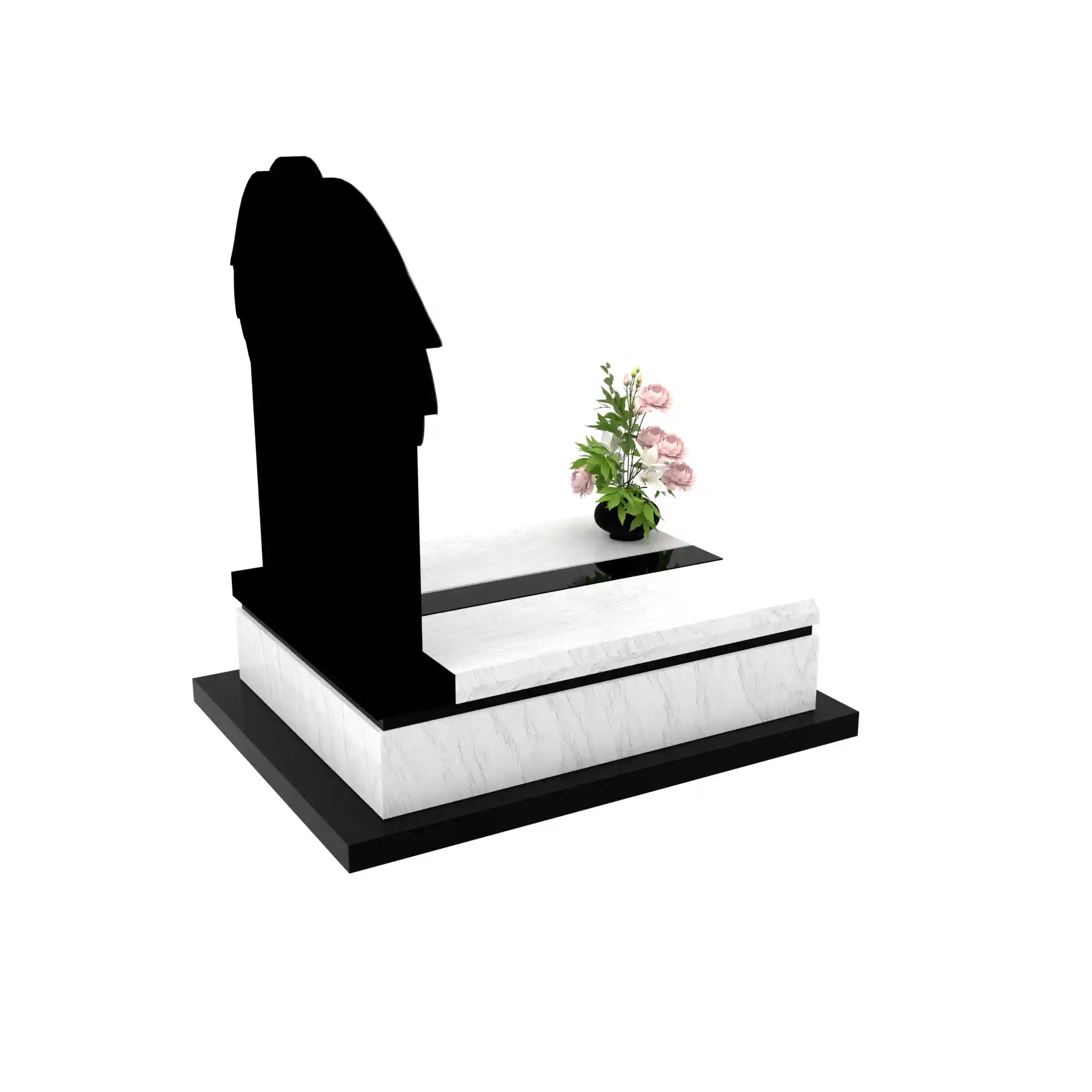 Nagrobek dla dziecka z grawerem anioła, wykonany z sercem i szacunkiem z granitu D 65+360 – photo №8