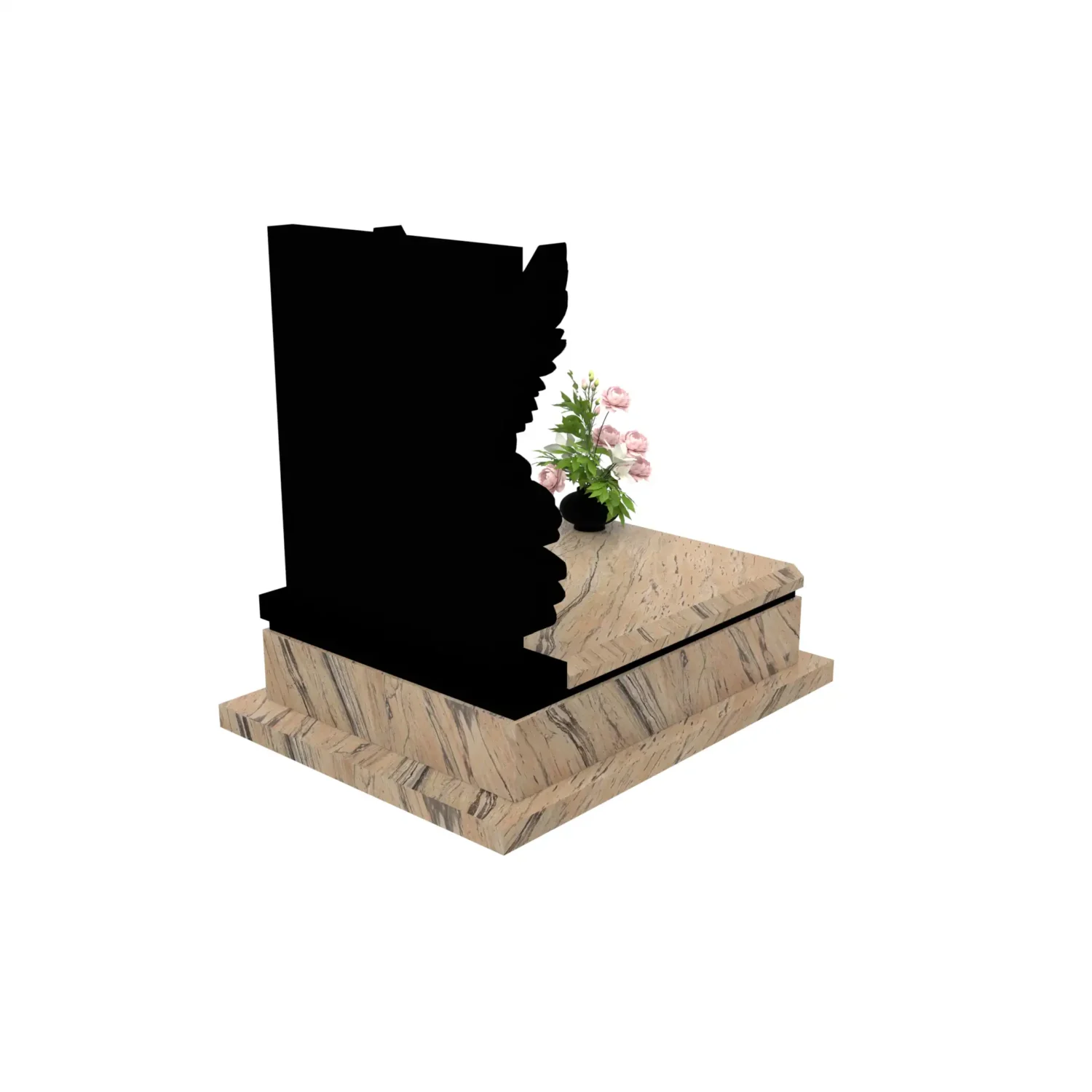 Nagrobek dla dziecka z subtelnym grawerem anioła z granitu D 71+360 – photo №7