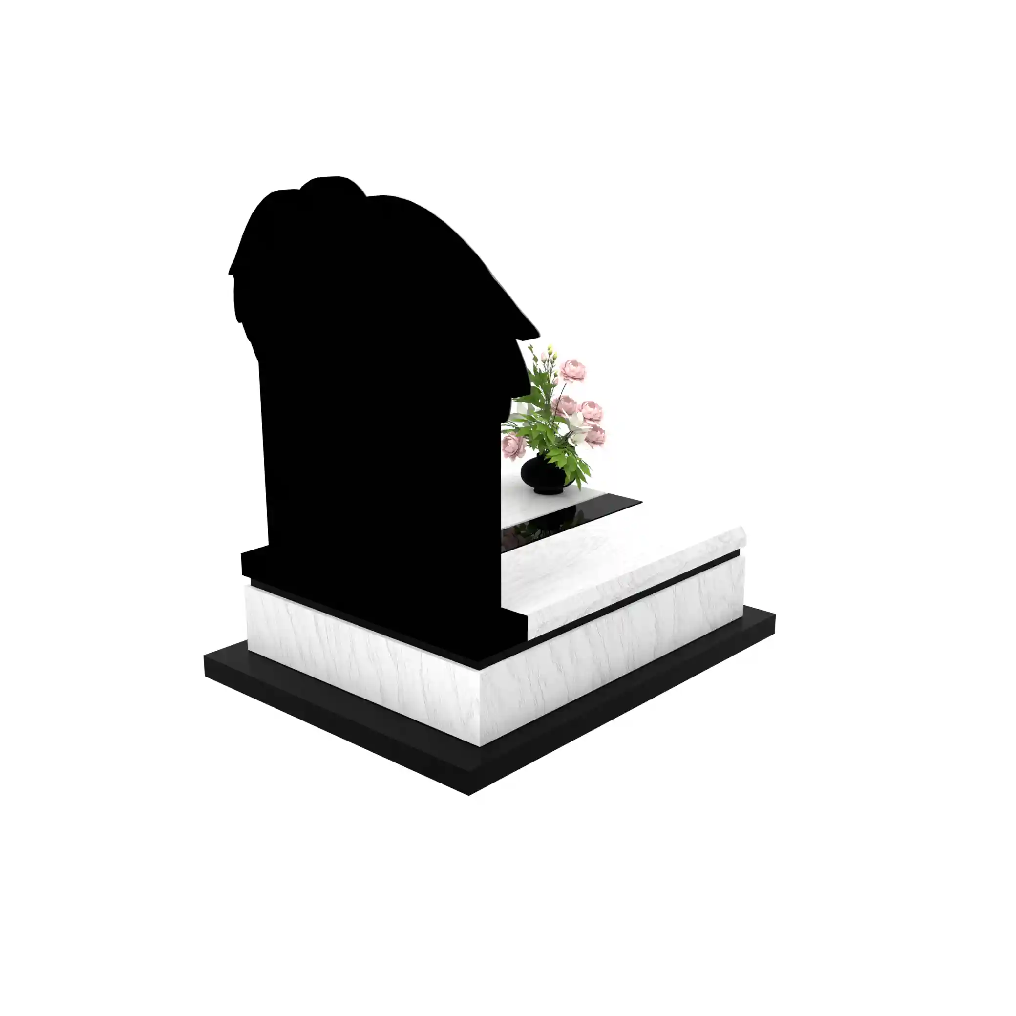 Nagrobek dla dziecka z grawerem anioła, wykonany z sercem i szacunkiem z granitu D 65+360 – photo №7