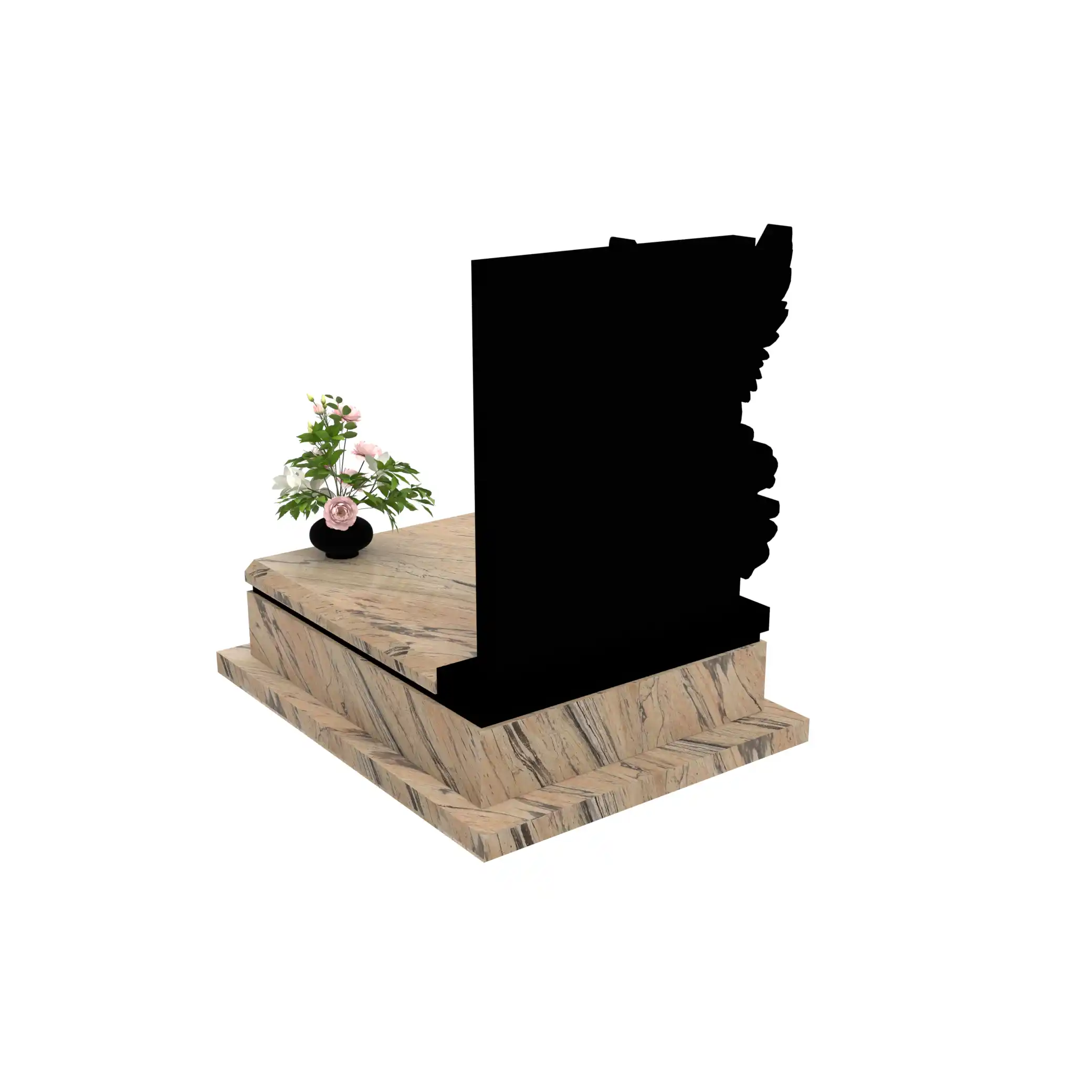 Nagrobek dla dziecka z subtelnym grawerem anioła z granitu D 71+360 – photo №5