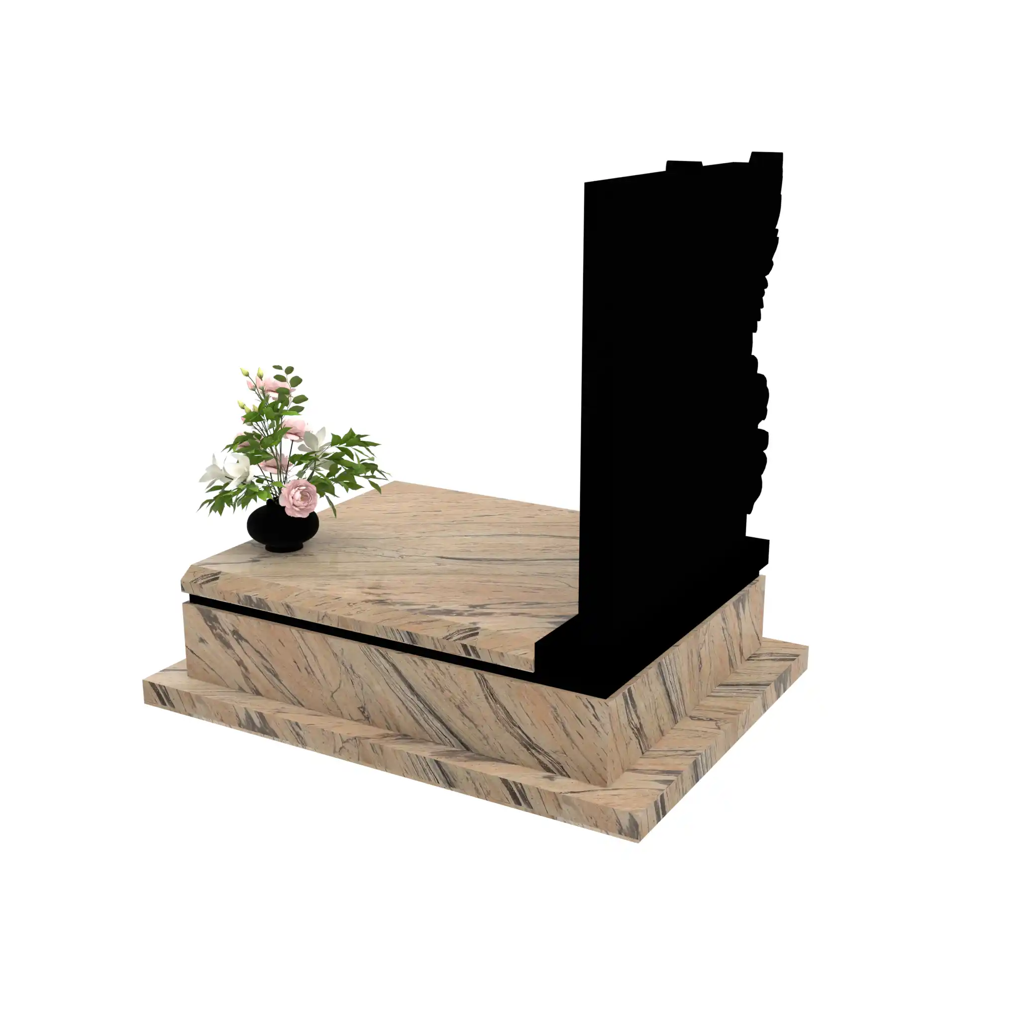 Nagrobek dla dziecka z subtelnym grawerem anioła z granitu D 71+360 – photo №4