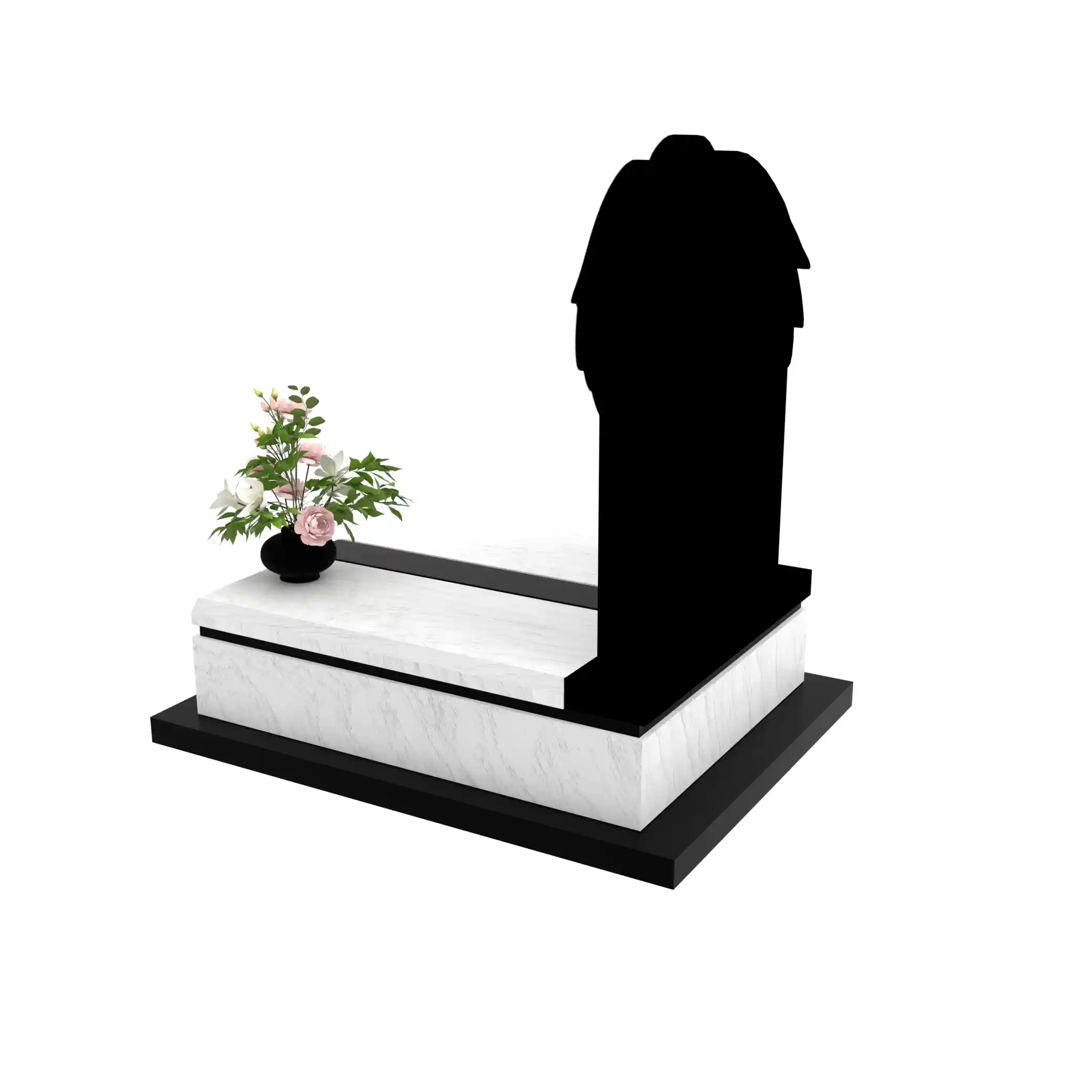 Nagrobek dla dziecka z grawerem anioła, wykonany z sercem i szacunkiem z granitu D 65+360 – photo №4