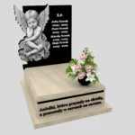 Nagrobek dla dziecka z subtelnym grawerem anioła z granitu D 71 zdjęcie 30