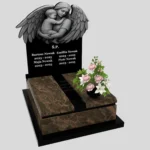 Nagrobek dla dziecka z grawerem anioła, wykonany z sercem i szacunkiem z granitu D 65 zdjęcie 31