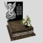 Nagrobek dla dziecka z subtelnym grawerem anioła z granitu D 71 zdjęcie 31