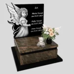 Nagrobek dla dziecka z grawerem anioła z granitu D 72 zdjęcie 31