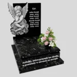Nagrobek dla dziecka z subtelnym grawerem anioła z granitu D 71 zdjęcie 32